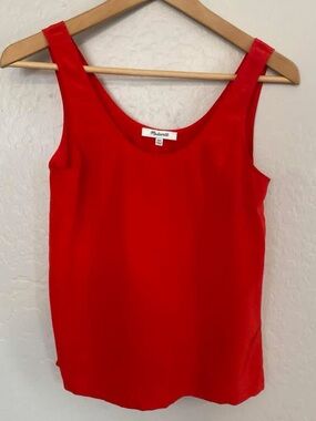 Madewell Bright Red Tank with Scoop Neck